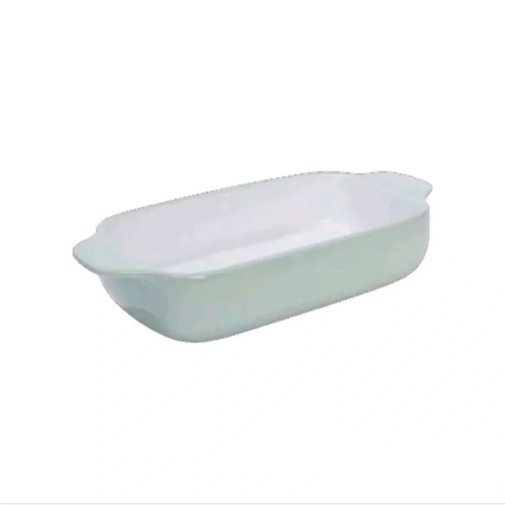 KitchenAid Loaf Pan Bread Baking Rectangular  Stoneware Side Handles Pistachio